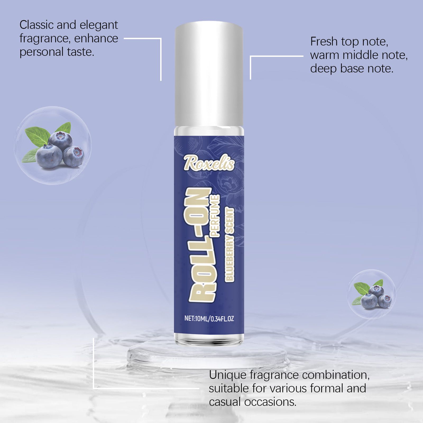 Blueberry Charm Roll On Perfume Fresh Long Lasting Portable For Daily Wear