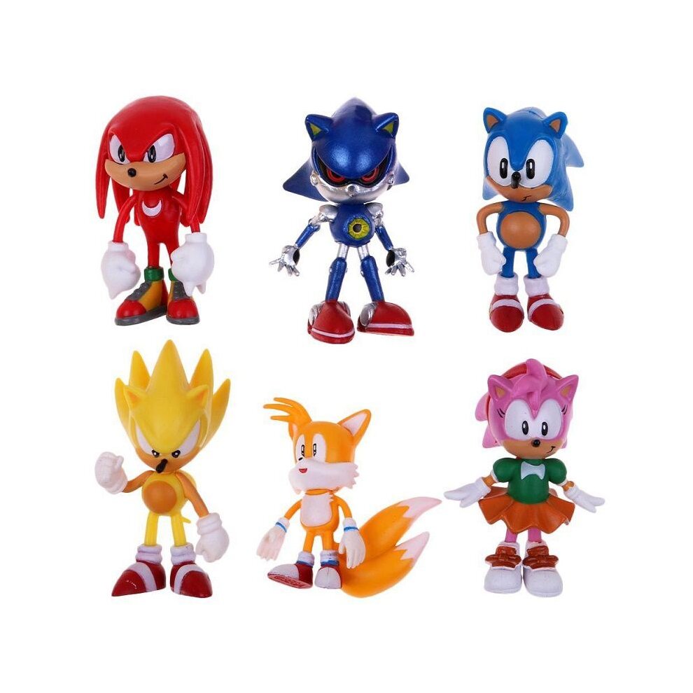 (#1-Sonic) 6pcs Sonic the Hedgehog Action Figures Kids Toy