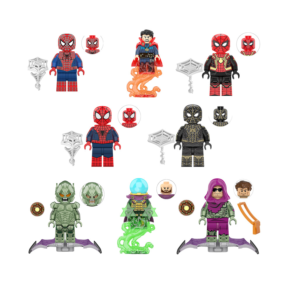 8Pcs Superhero Spiderman Dr. Strange Mini Figure Building Blocks Kids Gift Toys