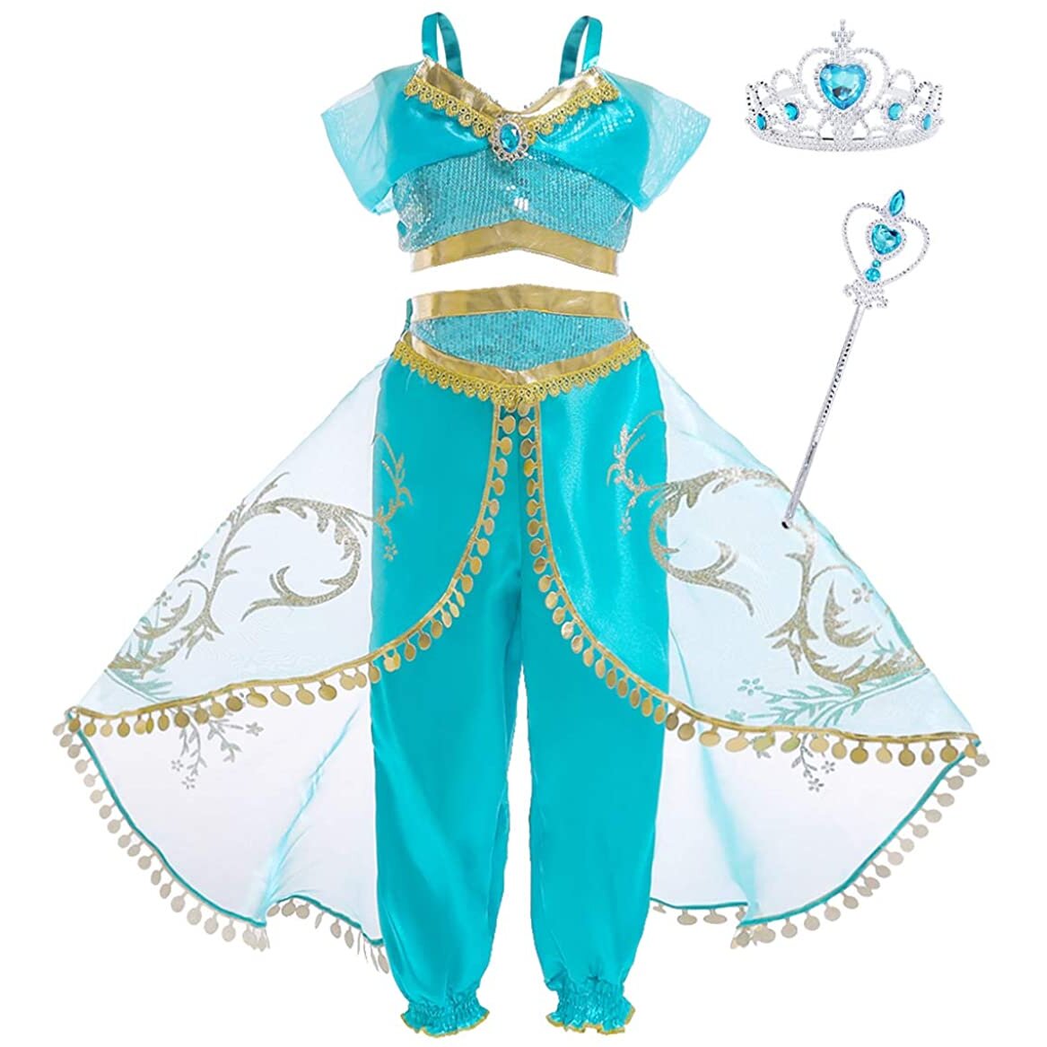 (5~6 Years) AmzBarley Princess Jasmine Dress Up Costumes