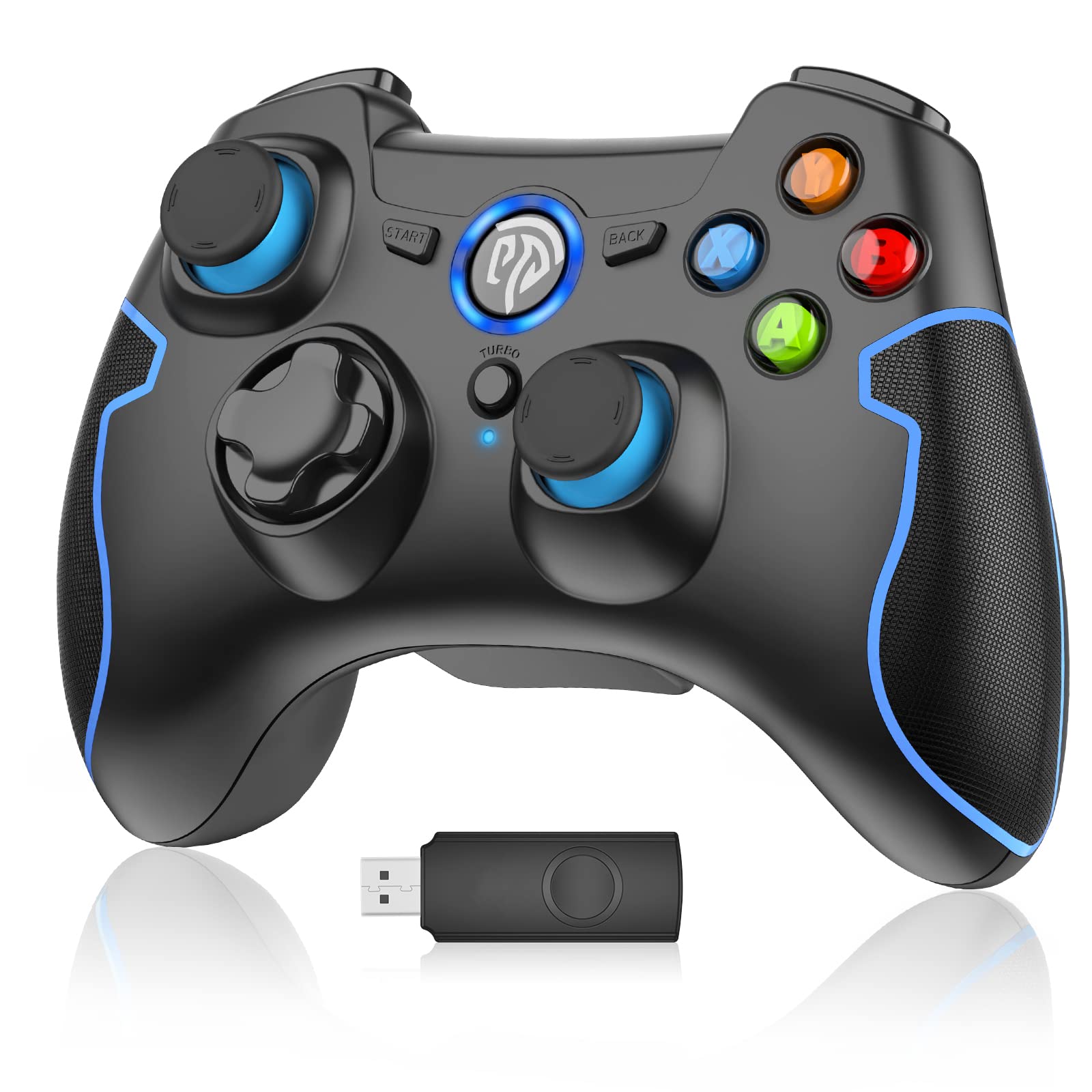Wireless Game Controller 2.4G Wireless Game Joystick Handle Portable Gamepad for PS3 PC Windows Vista Telsa Steam Nintendo Switch Android Phone or Tablet TV or TV Box Dual Shock