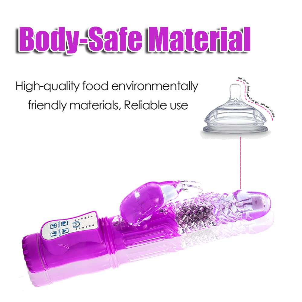 Rabbit Vibrator Electric Massage Realistic Dildo Rotation Dual Motor Vibrating Sex Toys for Clitoris G-spot Stimulation