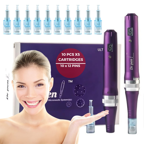 Dr. Pen Ultima X5 Wireless Derma Pen Speed Digital LED Display Screw Skin Care Beauty Device Facial Care Tools Kits With 12 Pcs Needle Cartridges