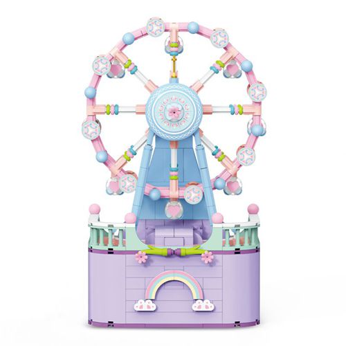 Girls Sets MINI Creative Ferris Wheel Music Box Model Building Blocks Bricks MOC City View Bricks Kids Toys Boys Gifts