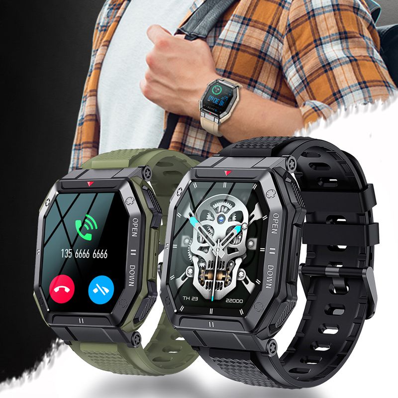 (Black) 2023 NEW Smart Watch Bluetooth Smartwatch For Men Health Monitor Waterproof Watch For Android IOS Custom Dial