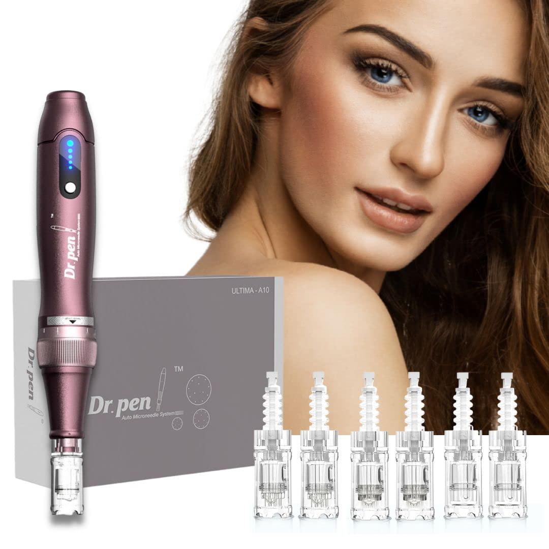 Dr. Pen Ultima A10 Authentic Multi Function Wireless Derma Beauty Pen Trusty Skin Care Tool Kit with Cartridges 12pins х2 36pins х2 Round Nano x2