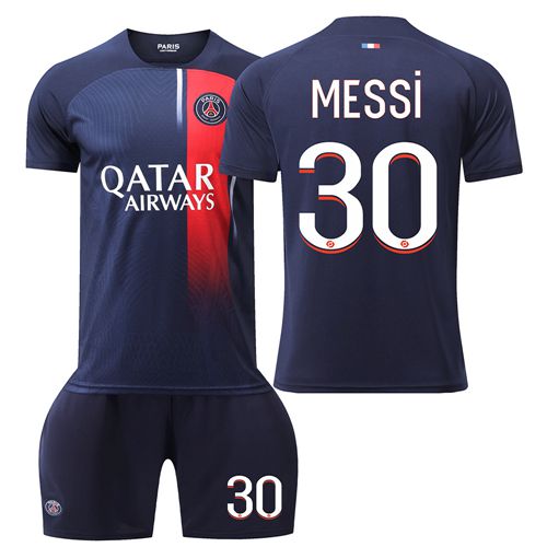2023-2024 Paris Saint-Germain Home Messi No. 30 Football Kits Soccer Jersey for Kids Adults