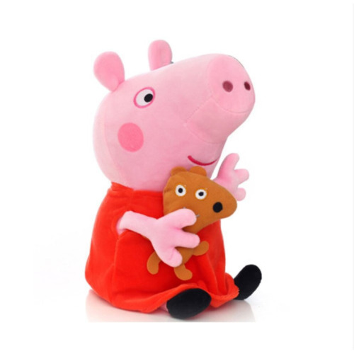 (30cm Mummy Pig) Peppa Pig Beanies George Beanie Baby Soft Plush Toy Collectible Cuddly Stuffed Teddy Mummy Daddy Doll Toys