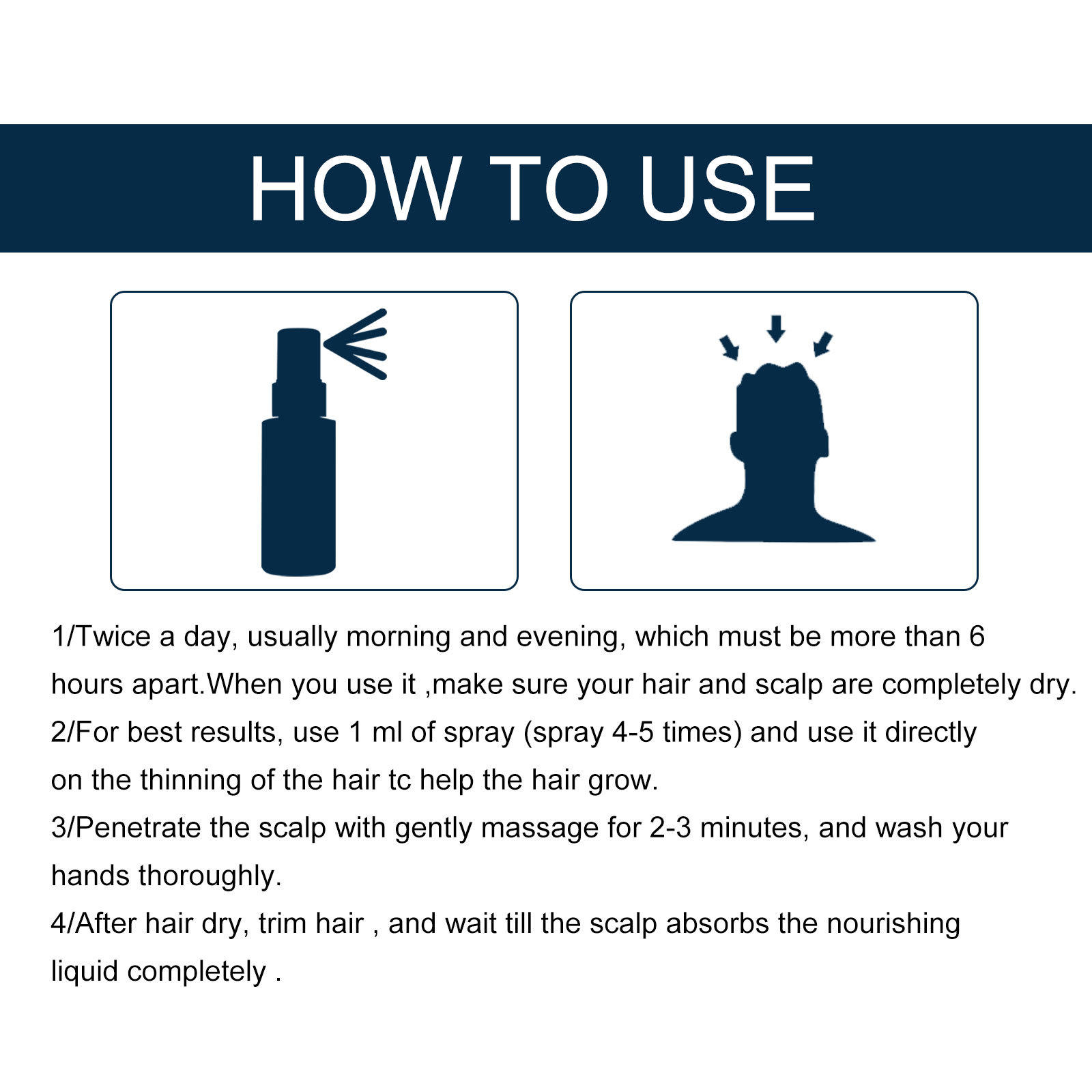Hair Growth Solution Spray Hair Regrowth Thinning Serum Spray Hair Care Scalp Treatments Products for Stronger Thicker Longer Hair Anti Hair Loss 30ml