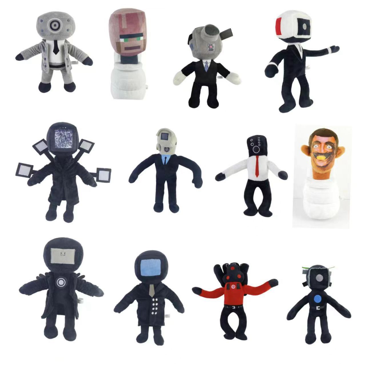 (A) Skibidi Toilet Plush Toy Cameraman Plush Speakerman Plush Stuffed Collectible Gifts for Aldults Birthday