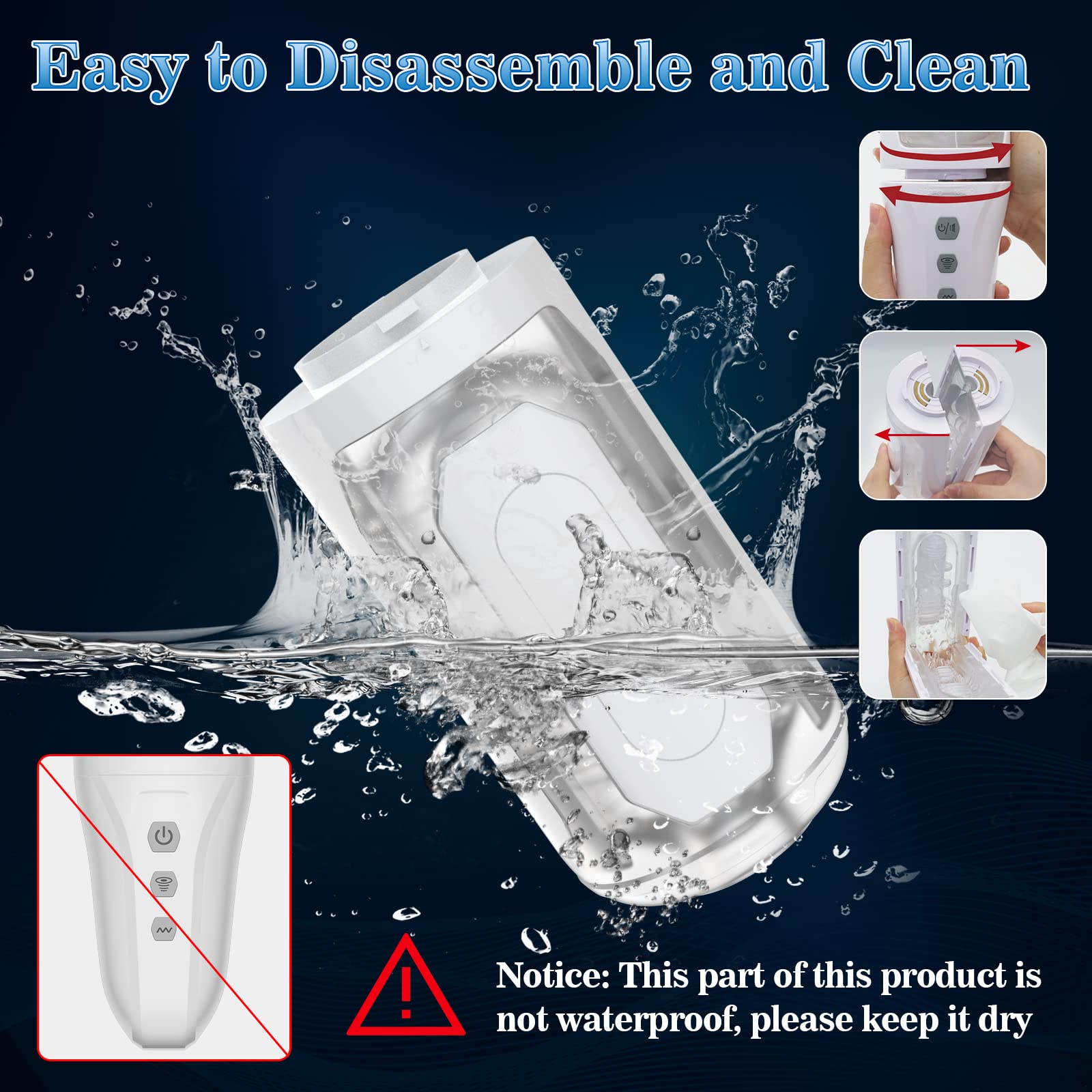 Electric Sucking Male Masturbator Cup Automatic Adult Oral Pocket Pussy Sex Toys with 8 Vibration and 4 Clamp Suction Modes for Penis Stimulation