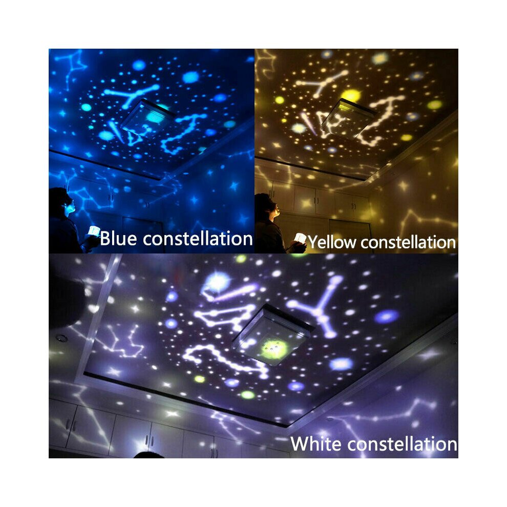 LED Rotating Star Moon Night Light Projector Lamp Kids Room