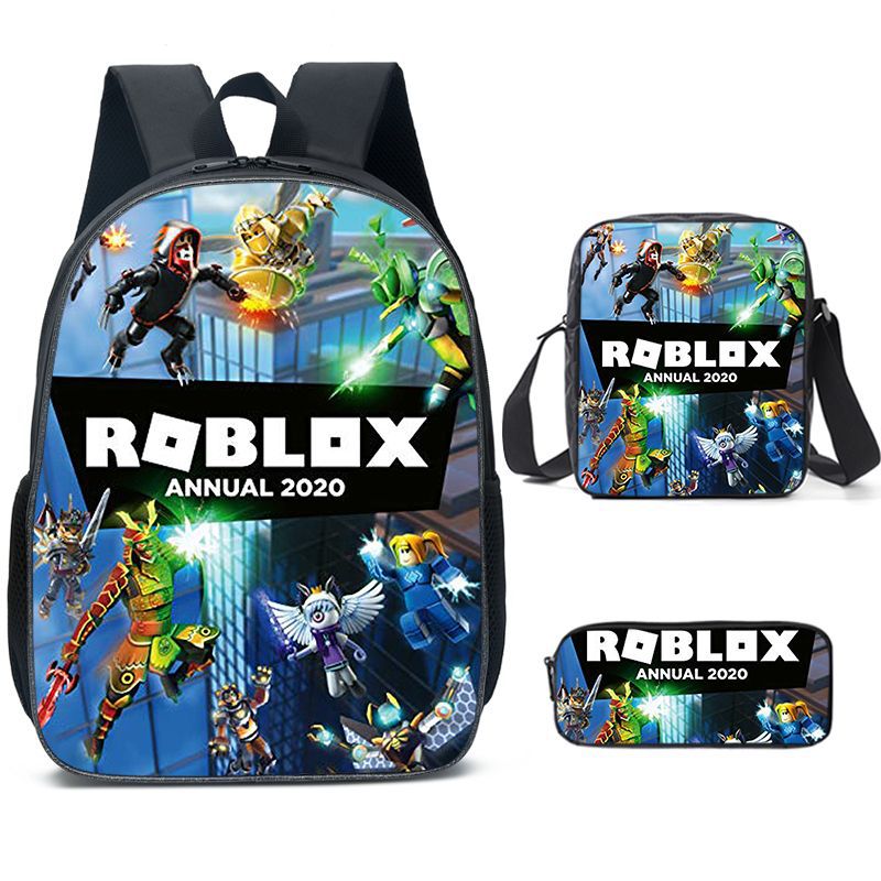 (A) Roblox Backpack Kids School Bag Bookbag Bag  Lunch Bag Pencil Case Gift for kids 3PCS