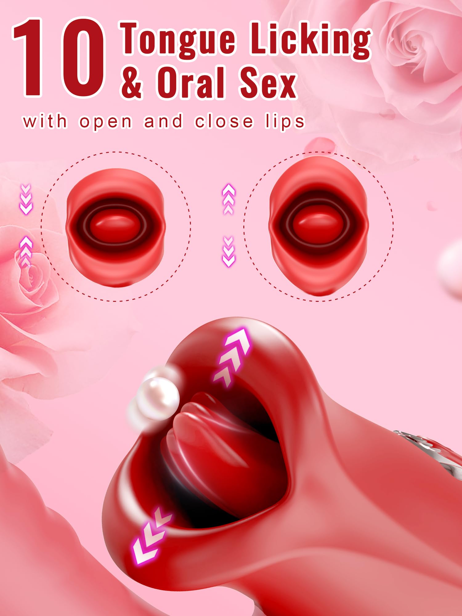Tongue Sex Toys Realistic Dildo Vibrator 3 in 1 G Spot Vibrator for Women Clitoral Vibrators Tongue Licking Nipple Clit Stimulator Adult Toys Men Couple