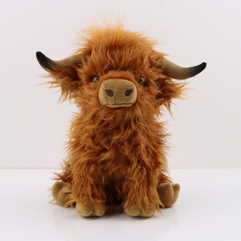 25cm Scottish Highland Cow Plush Toy Cute Simulation Long-Haired Doll