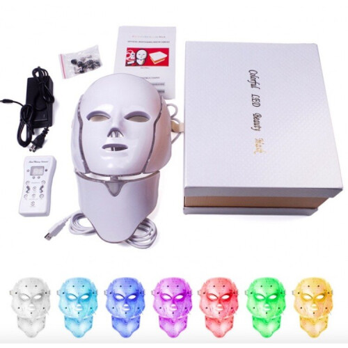 7 Color LED Facial Mask Beauty Skin Photon Light Therapy Wrinkle Acne Tighten Skin Tool