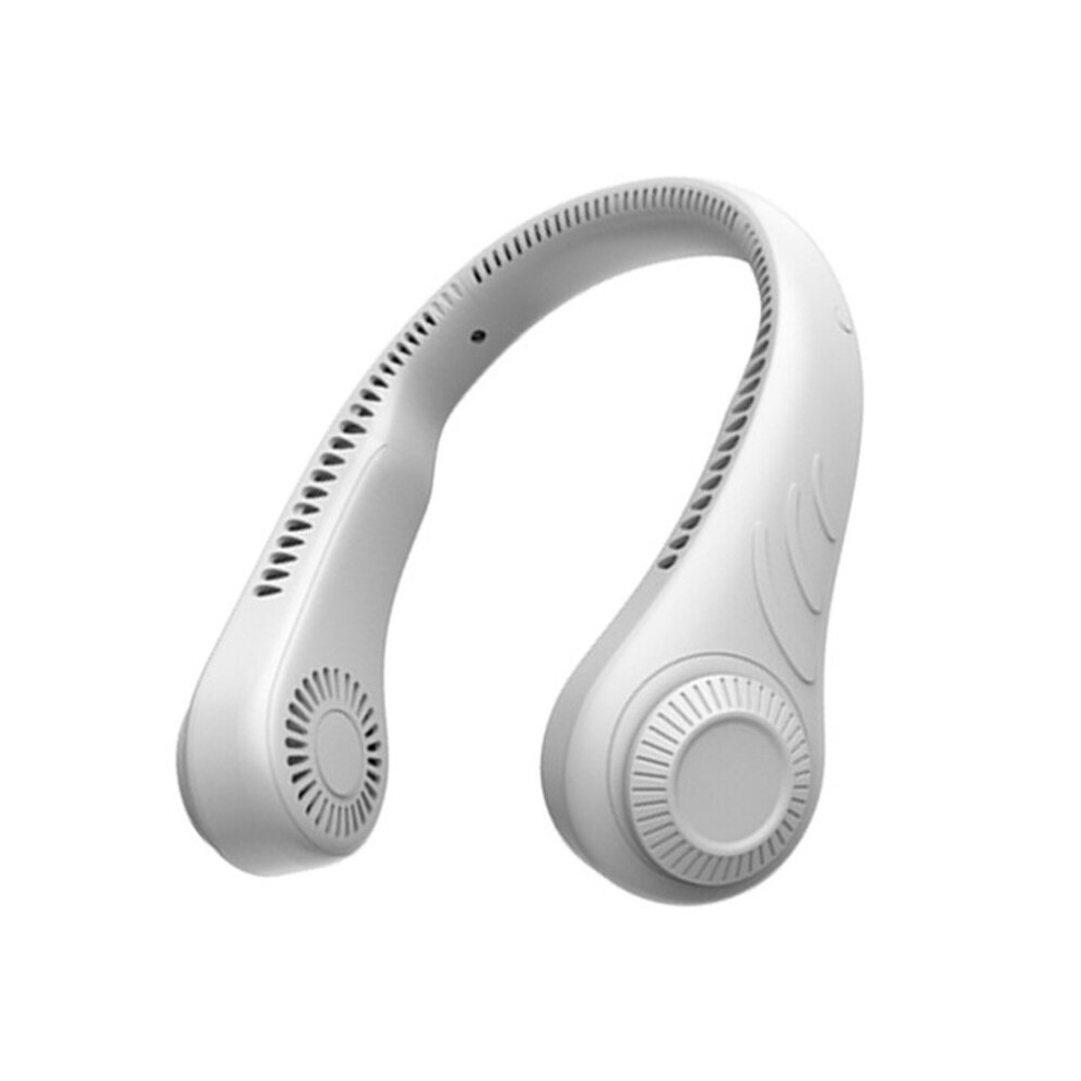 Portable Bladeless Cooling Fan Neck Fan Handsfree White