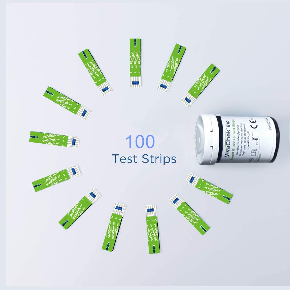 VivaChek Diabete Test Strips x 50 Diabete Lancets x 50 No Coding Blood Glucose Test Strips Blood Suger Test Strips for for UK Diabetics VivaChek Ino