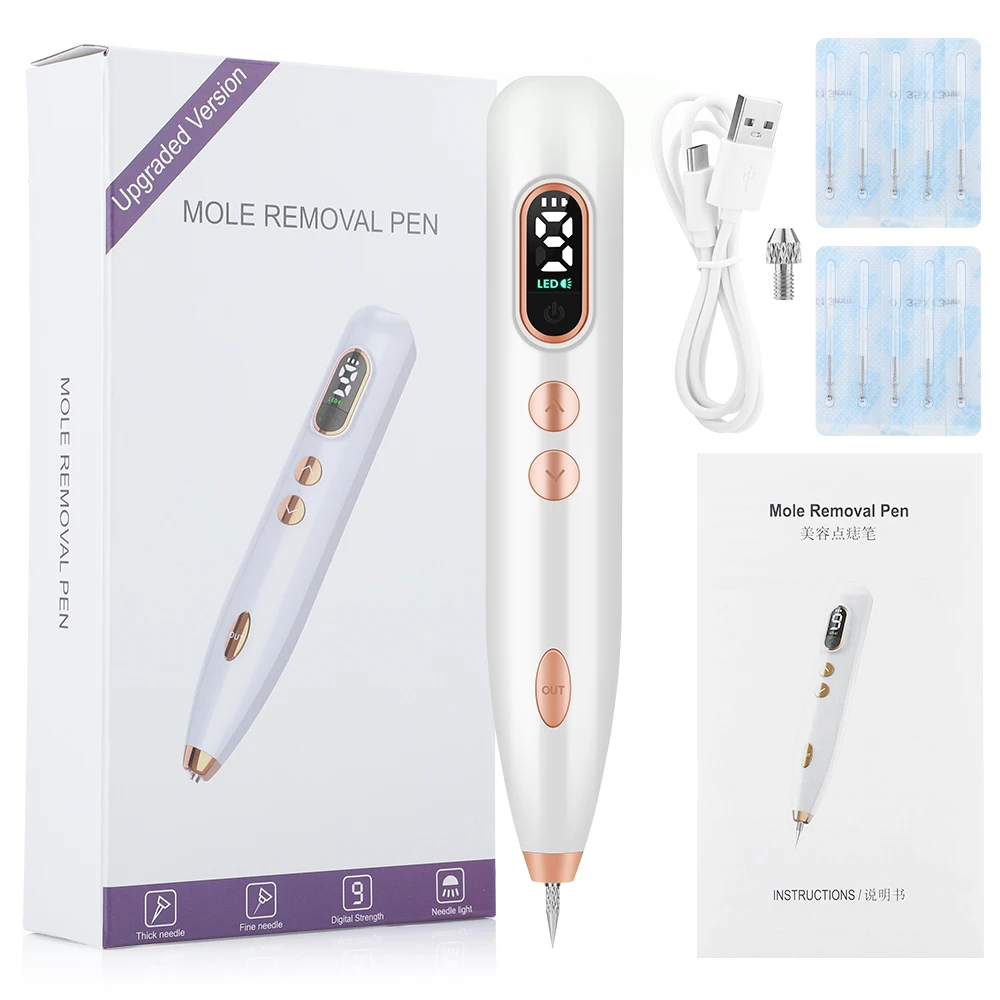 Rechargeable Plasma Pen Skin Tag Remover Mole Removal Tattoo Papilloma Wart Spots Dark Dpot Black Dot Nevus Freckle Flat Blemish Pimples Removal Pen