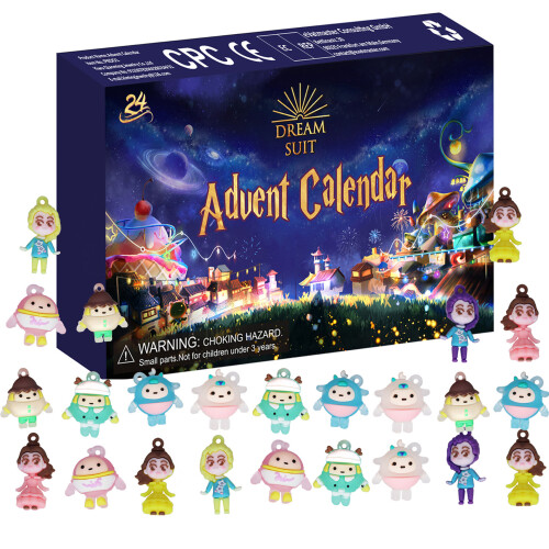 Christmas Minecraft Dreamy Night Light 24 Days Countdown Advent Calendar Toys Fantasy Doll Blind Box Surprise Xmas Gifts for Girls Kids