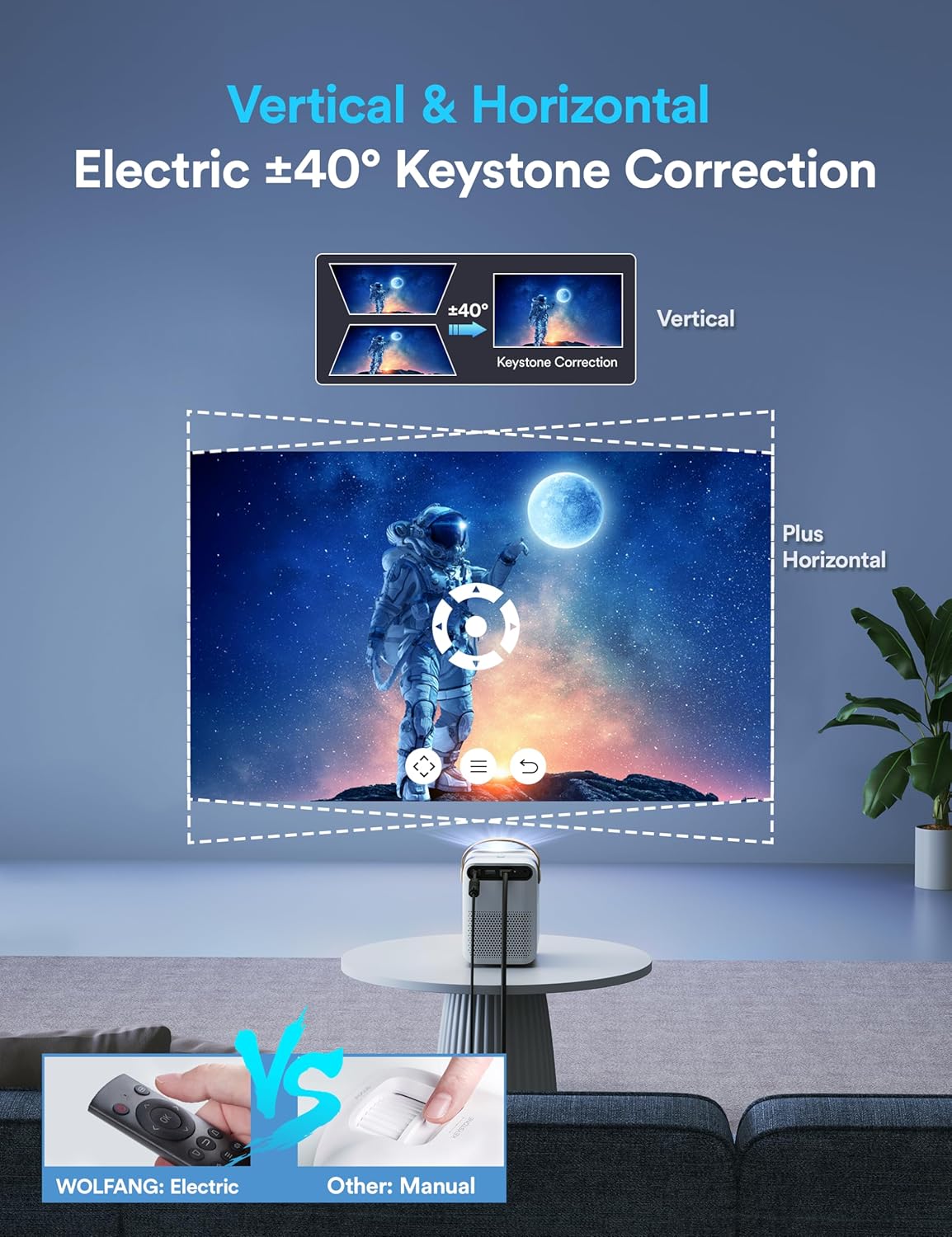 Mini Projector 4K Portable Projector 5G WiFi BT 15000 LM 200 Inch Display Home Theater Movie Projector Phone Projector Compatible with iOS Android HDMI PC TV Stick USB PS5