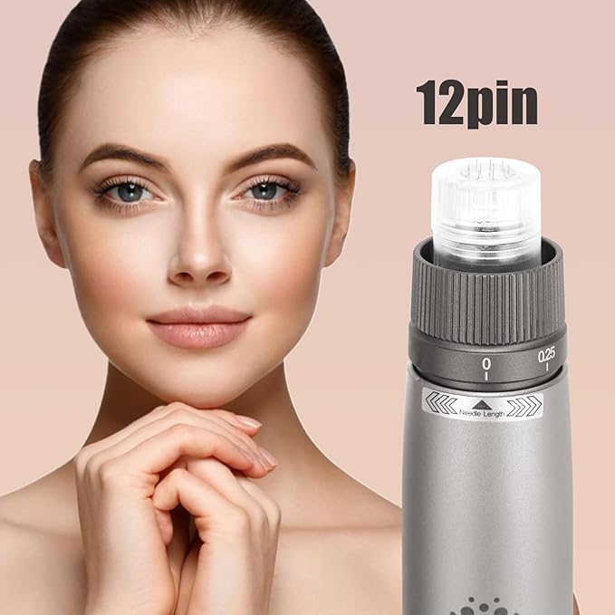 Dr.Pen H3 Professional Microneedling Pen with 18pcs 12PIN Cartridges Needles for Hydra Pen H3 Wireless Derma Roller Pen 6 Speed Levels 0.25-2.5mm Adjustable