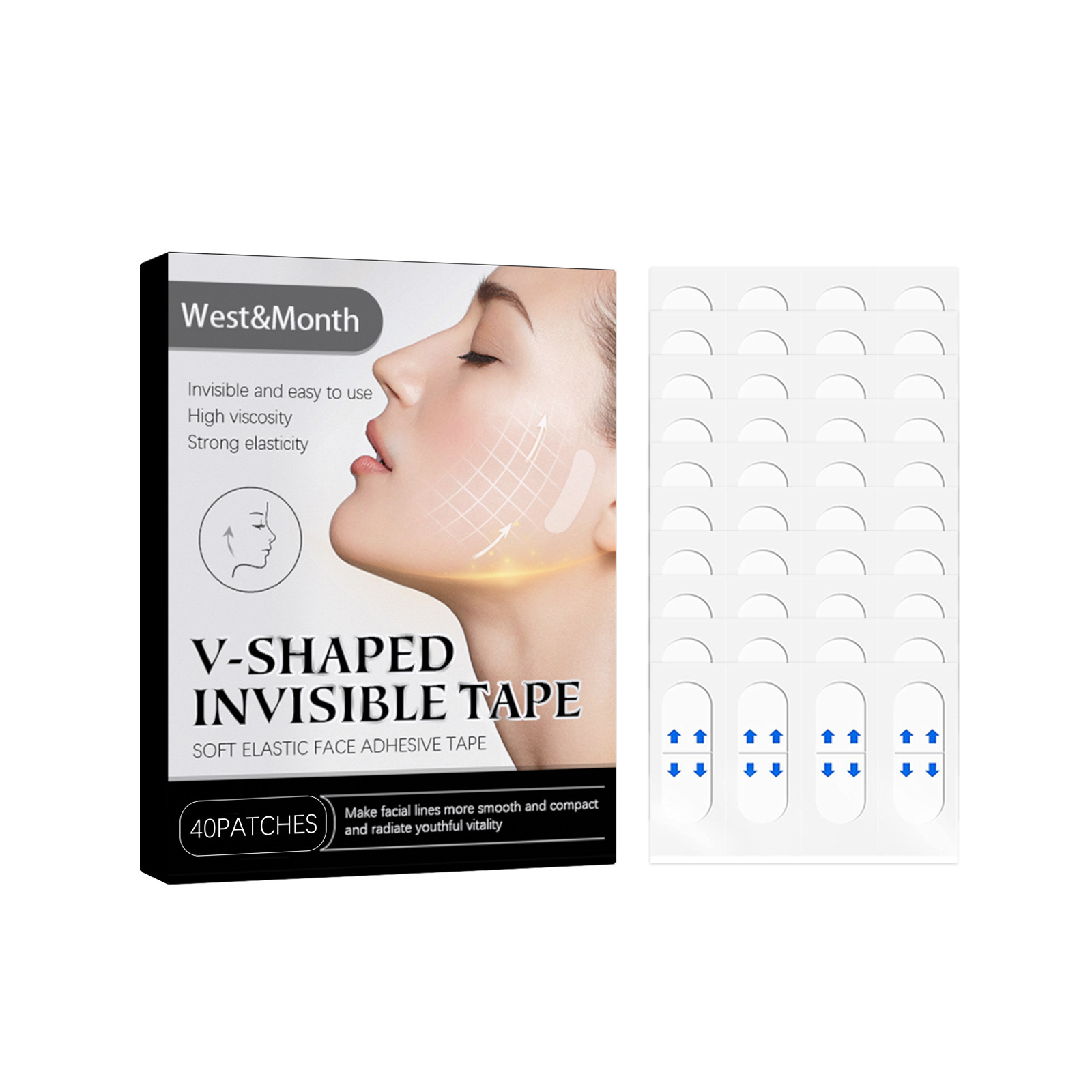 Face Lifting Invisible Tape Waterproof Facial Eye Lift Tapes Bands Makeup Neck Instant for Jowls Double Chin Secret Lifter