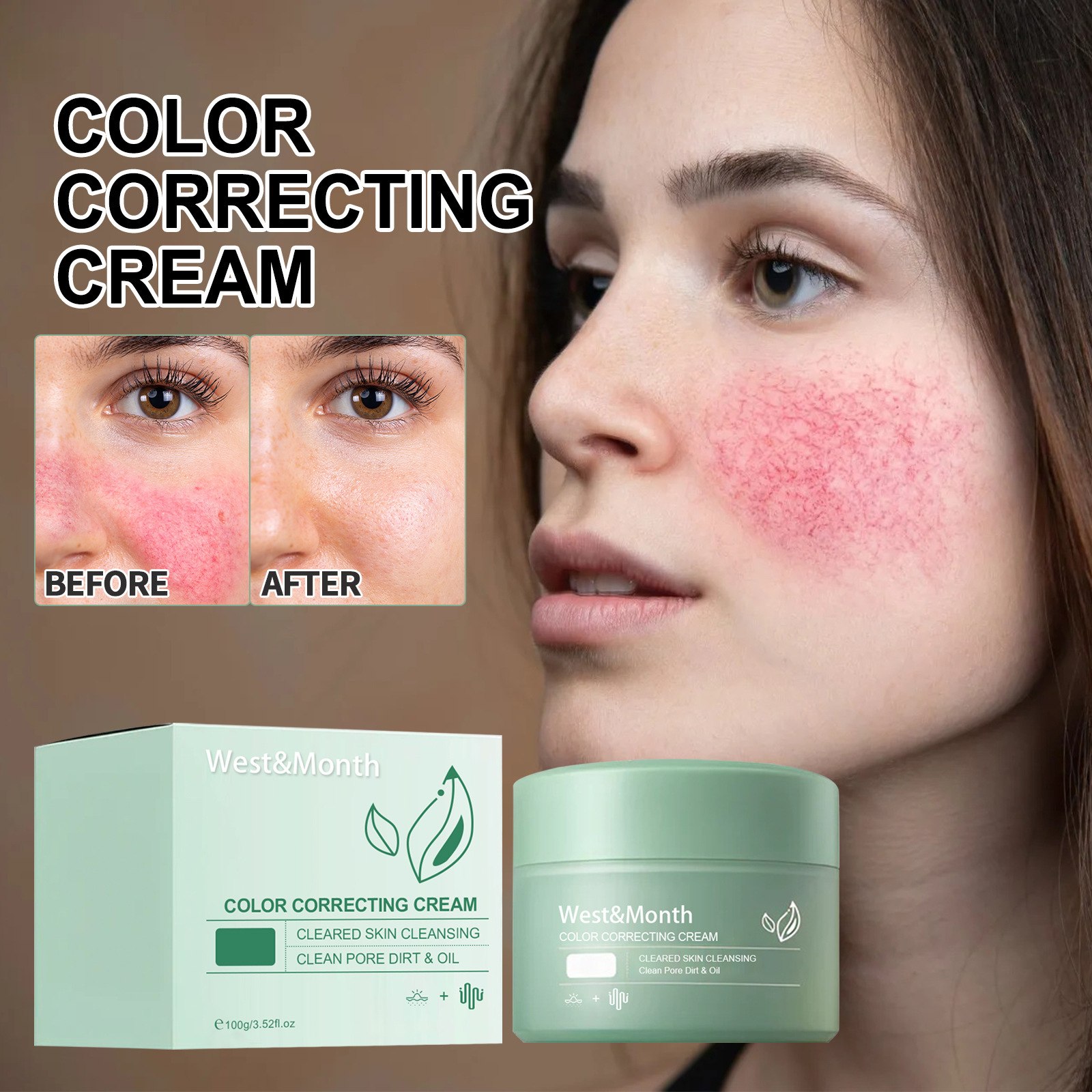 Redness Repair Cream Relieve Sunburn Improve Dullness Whitening Skin Tone Corrector Strengthen Sensitive Anti Dark Spots Lotion
