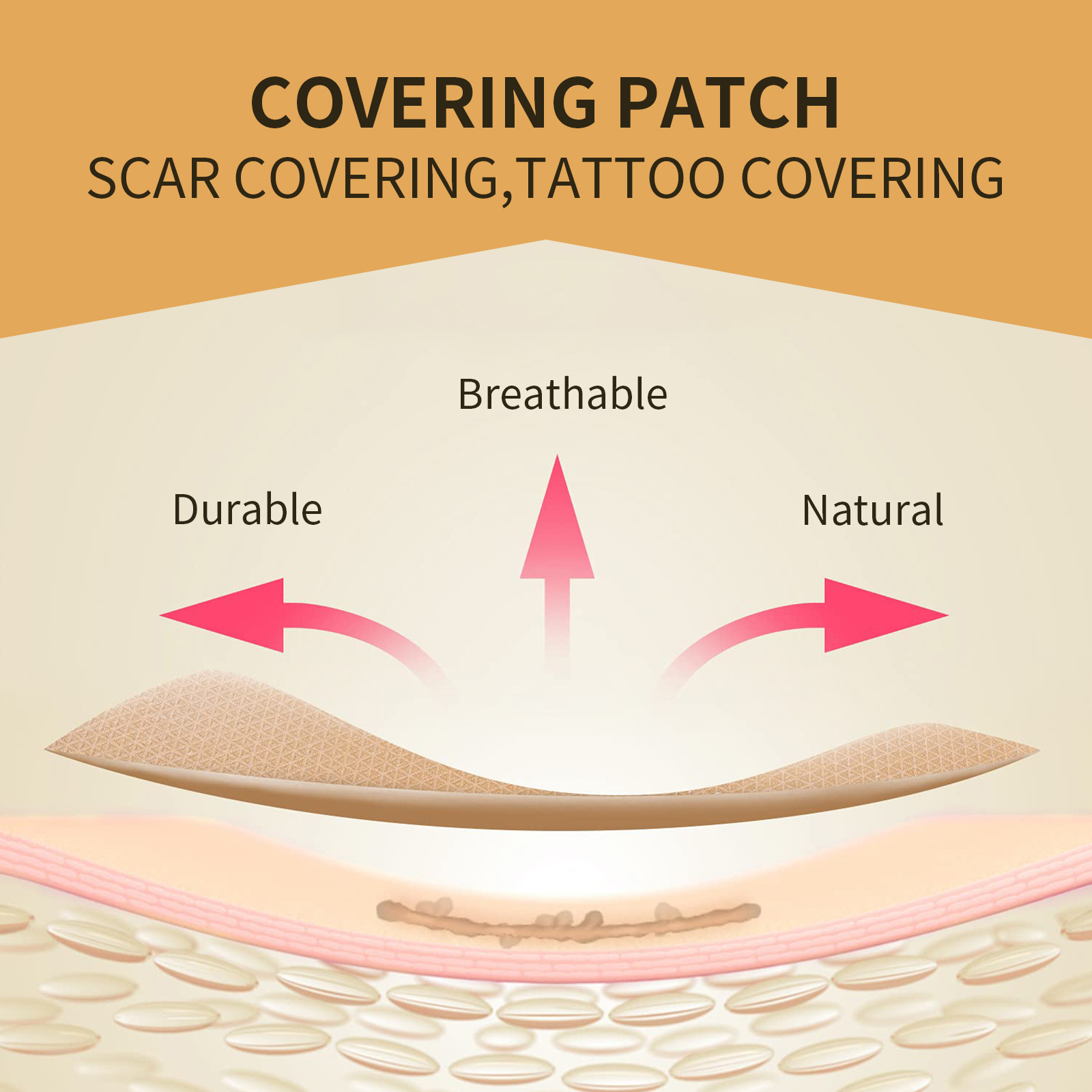 (1 PC) Tattoo Concealer Patches Ultra Thin Patch For Tattoo Scar And Birthmarks Conceal Skin Color Invisible Waterproof Skin Tone Concealer Sticker For Covering