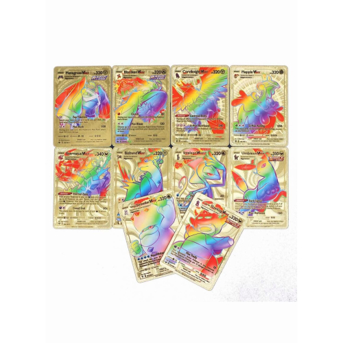 55PCS Pokemon Card Gold Foil Shiny Rainbow Vmax GX Card Charizard Pikachu Collection Kids Toy Gift