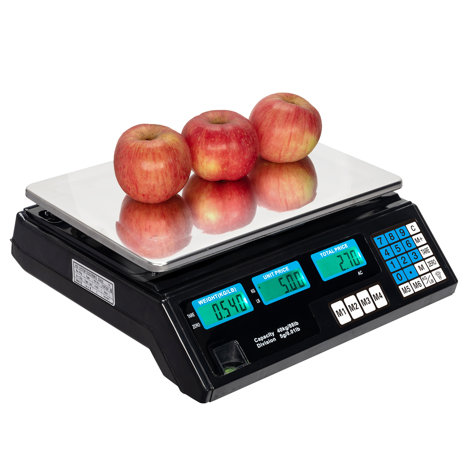 ACS-30 40kg/5g Digital Price Computing Scale for Vegetable UK Plug