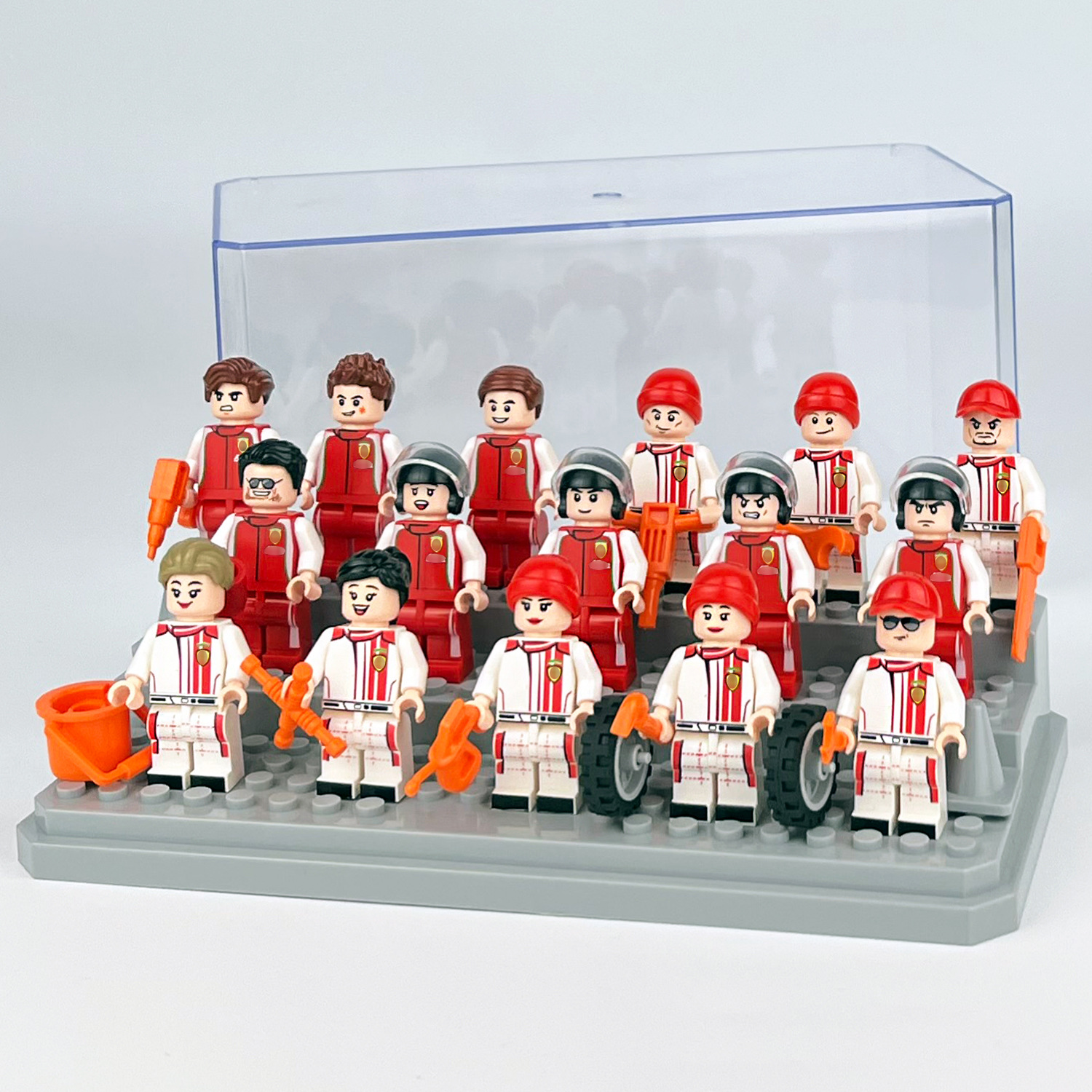 Toys Racing Driver Mini Figures Set Miniature Building Blocks for Scene Decoration Role Play Collection Series Educational Gifts for Kids