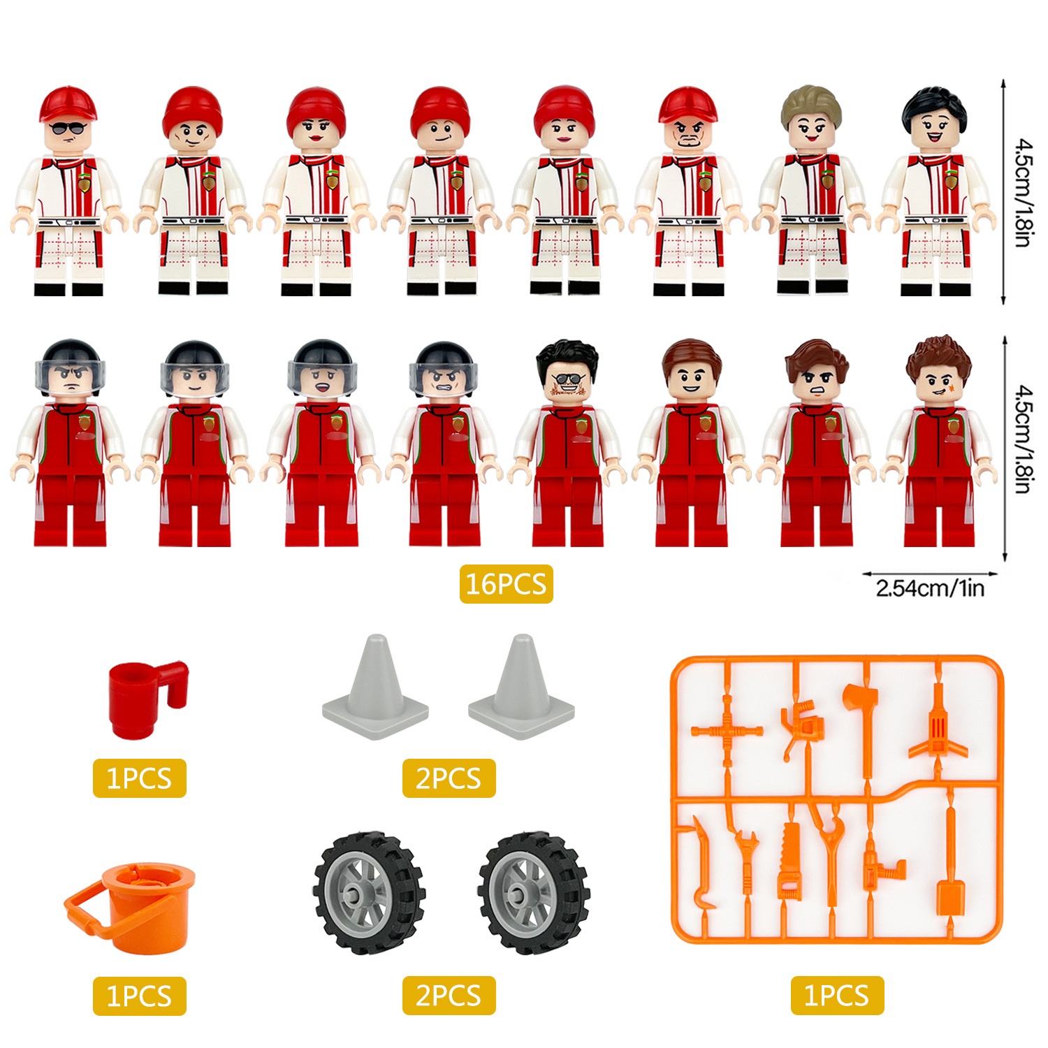 Toys Racing Driver Mini Figures Set Miniature Building Blocks for Scene Decoration Role Play Collection Series Educational Gifts for Kids