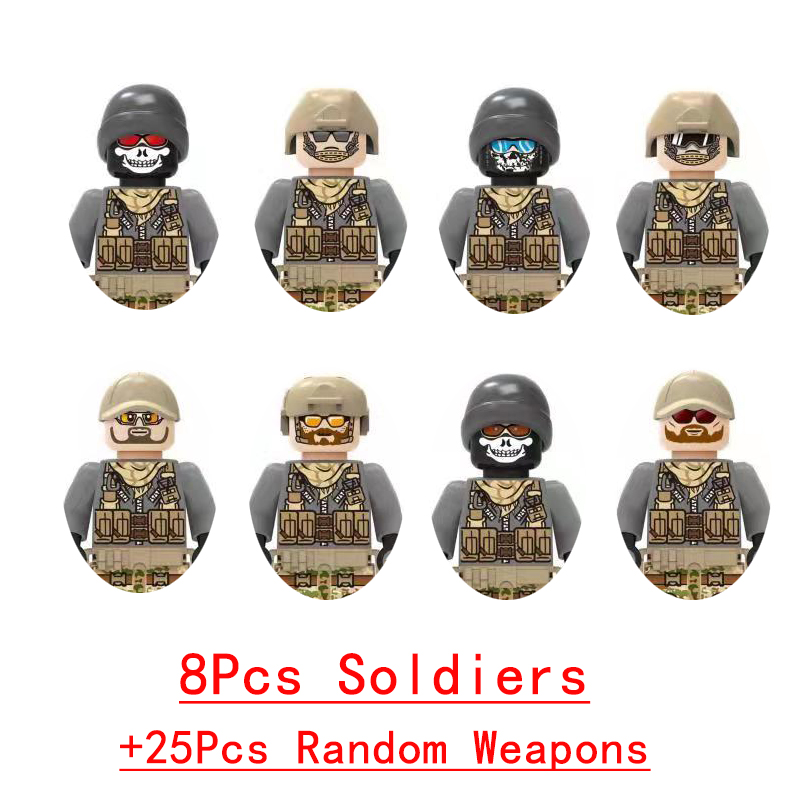(Police D) Building Blocks Military Figures Police Special Forces Dolls Puzzle Toy Christmas Gifts for Kids