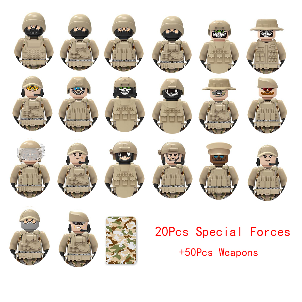 Building Blocks Military Figures Police Special Forces Dolls Puzzle Toy Christmas Gifts for Kids