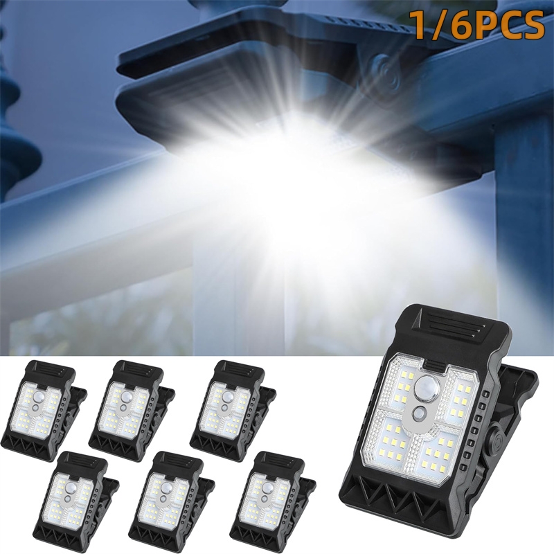 (1 PCS) Clip on Solar Lights Outdoor Waterproof LEDs Motion Sensor Lights 3 Modes 3 Mounting Ways Solar Security Lighting for Fence