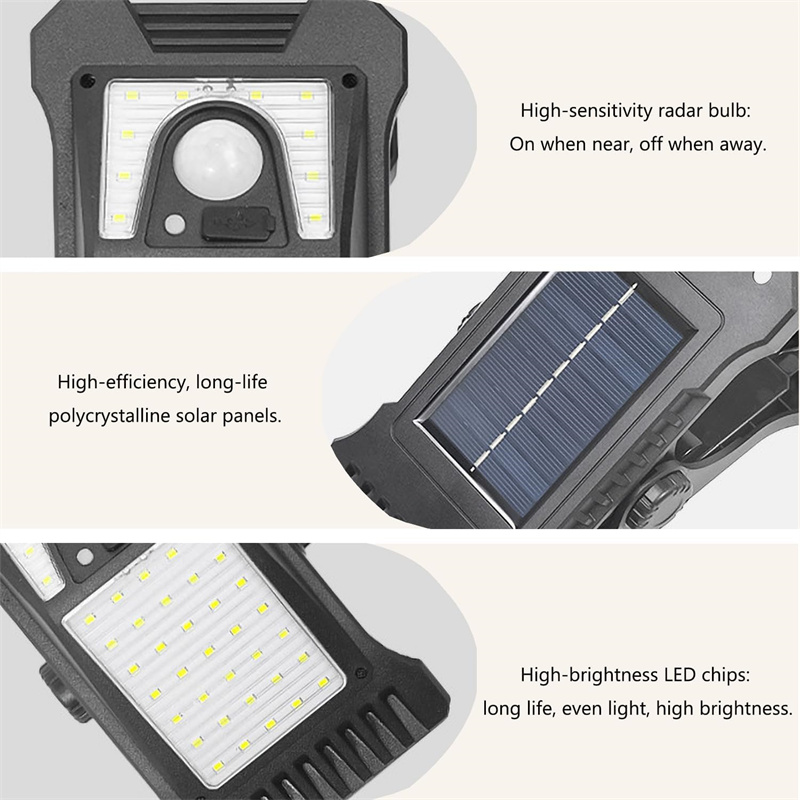 (1 PCS) Clip on Solar Lights Outdoor Waterproof LEDs Motion Sensor Lights 3 Modes 3 Mounting Ways Solar Security Lighting for Fence