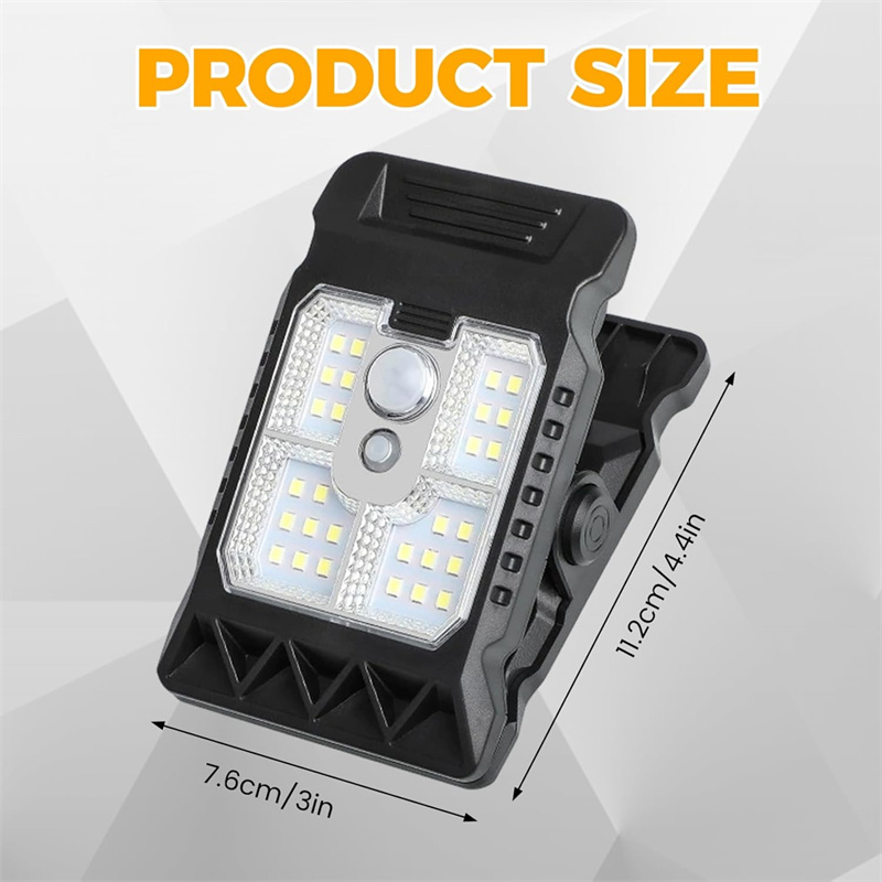 (1 PCS) Clip on Solar Lights Outdoor Waterproof LEDs Motion Sensor Lights 3 Modes 3 Mounting Ways Solar Security Lighting for Fence