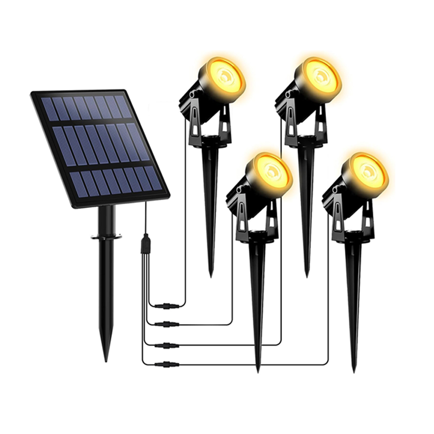 (1 PCS) LEDs Outdoor Solar Light IP65 3000K Garden Landscape Pathway Wall Lamp for Tree Decor Yard Street Solar Lawn Spotlight