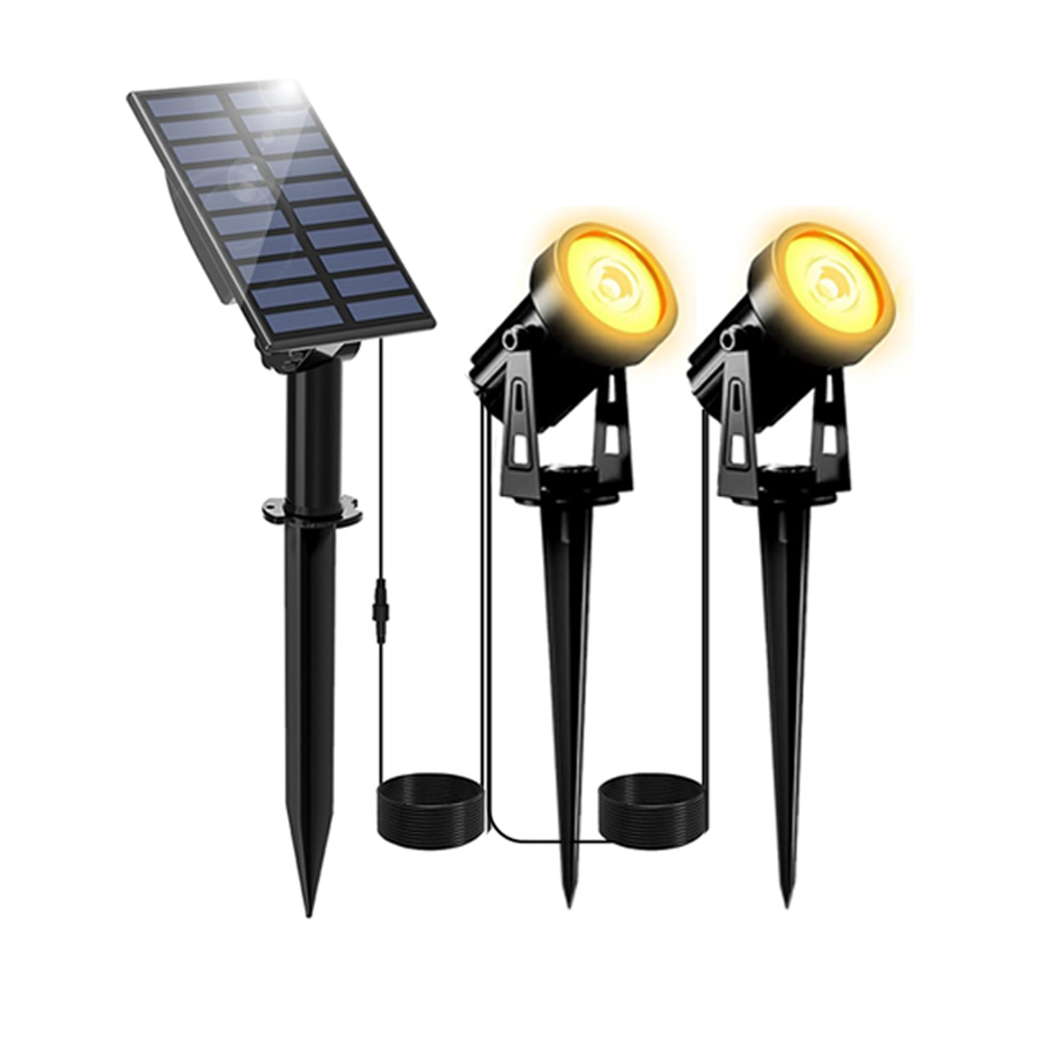 (1 PCS) LEDs Outdoor Solar Light IP65 3000K Garden Landscape Pathway Wall Lamp for Tree Decor Yard Street Solar Lawn Spotlight