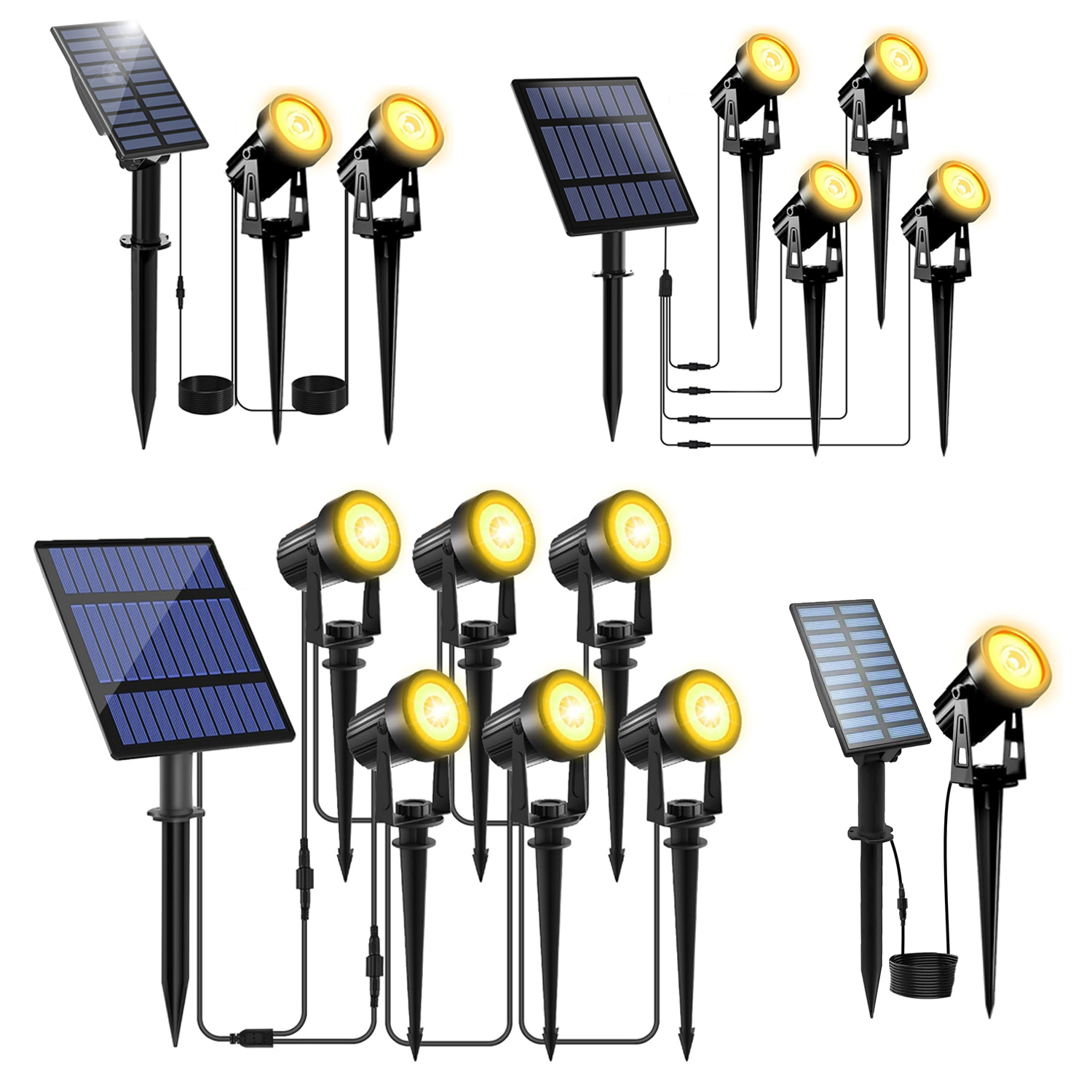 (1 PCS) LEDs Outdoor Solar Light IP65 3000K Garden Landscape Pathway Wall Lamp for Tree Decor Yard Street Solar Lawn Spotlight