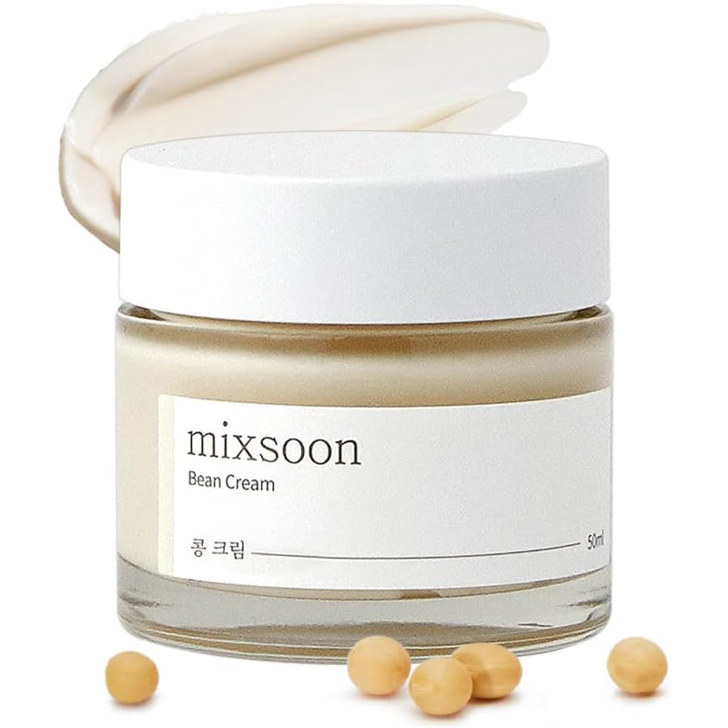 mixsoon Bean Cream-Deep Moisturizer Face Cream Hydrating and Smoothing Face Fermented Soybean Extract Lightweight Non-Sticky Finish 50ml Korean Glass Skin Care