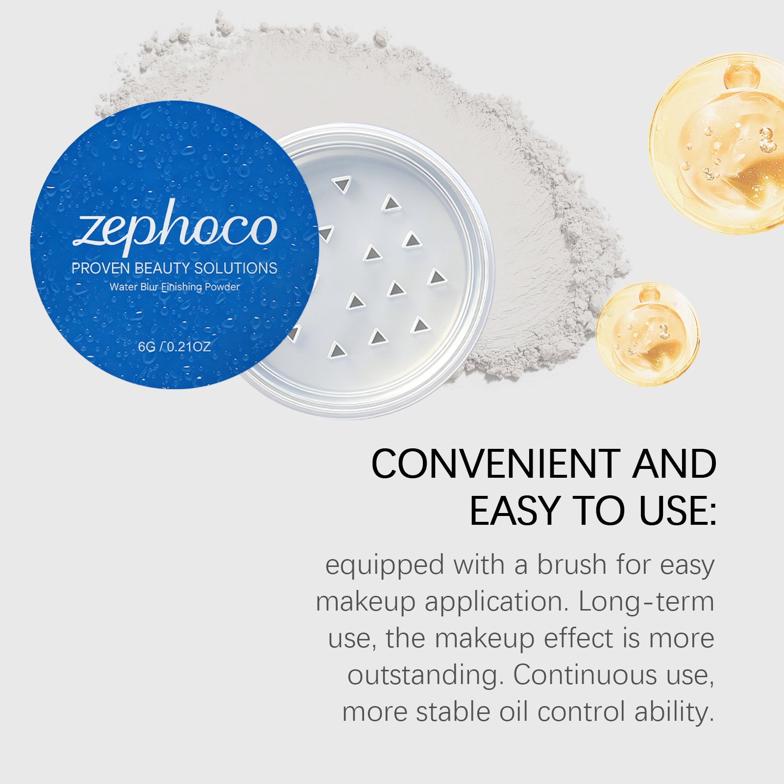 Soft Matte Setting Powder Lightweight Blurring Finishing Powder for Flawless Makeup Natural