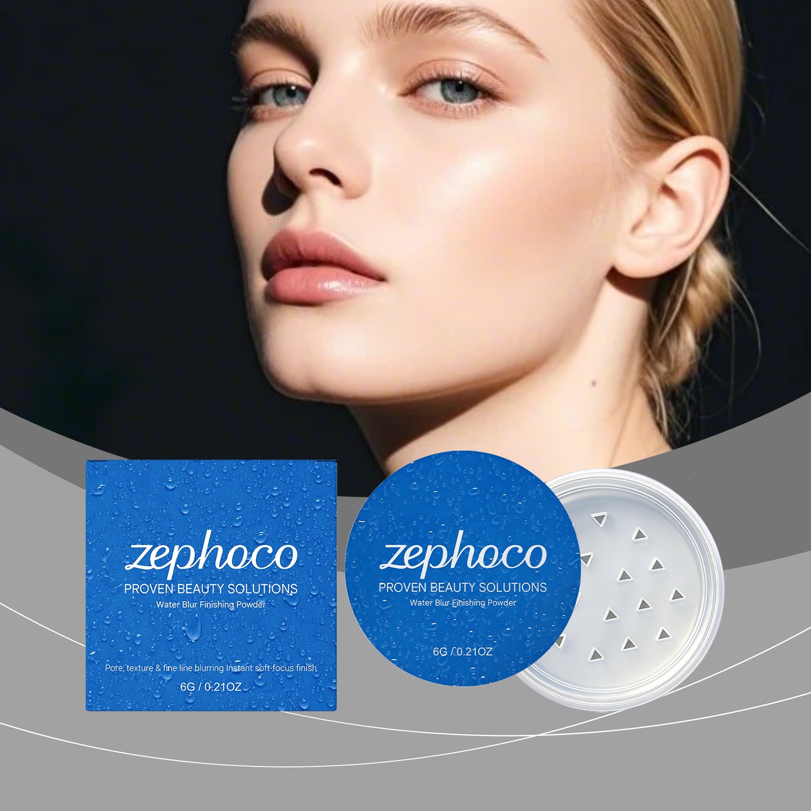 Soft Matte Setting Powder Lightweight Blurring Finishing Powder for Flawless Makeup Natural