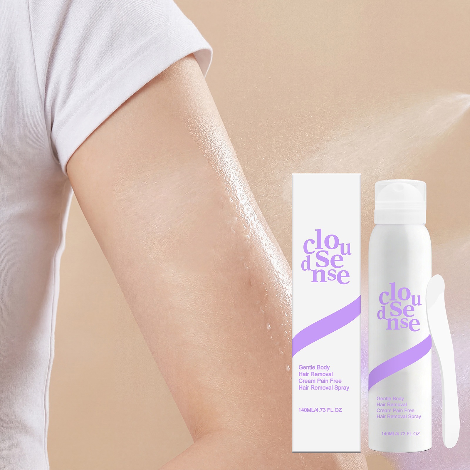 Hair Removal Spray Gentle Body Care Smooth Skin Portable Easy Use for Daily Home Care Natural