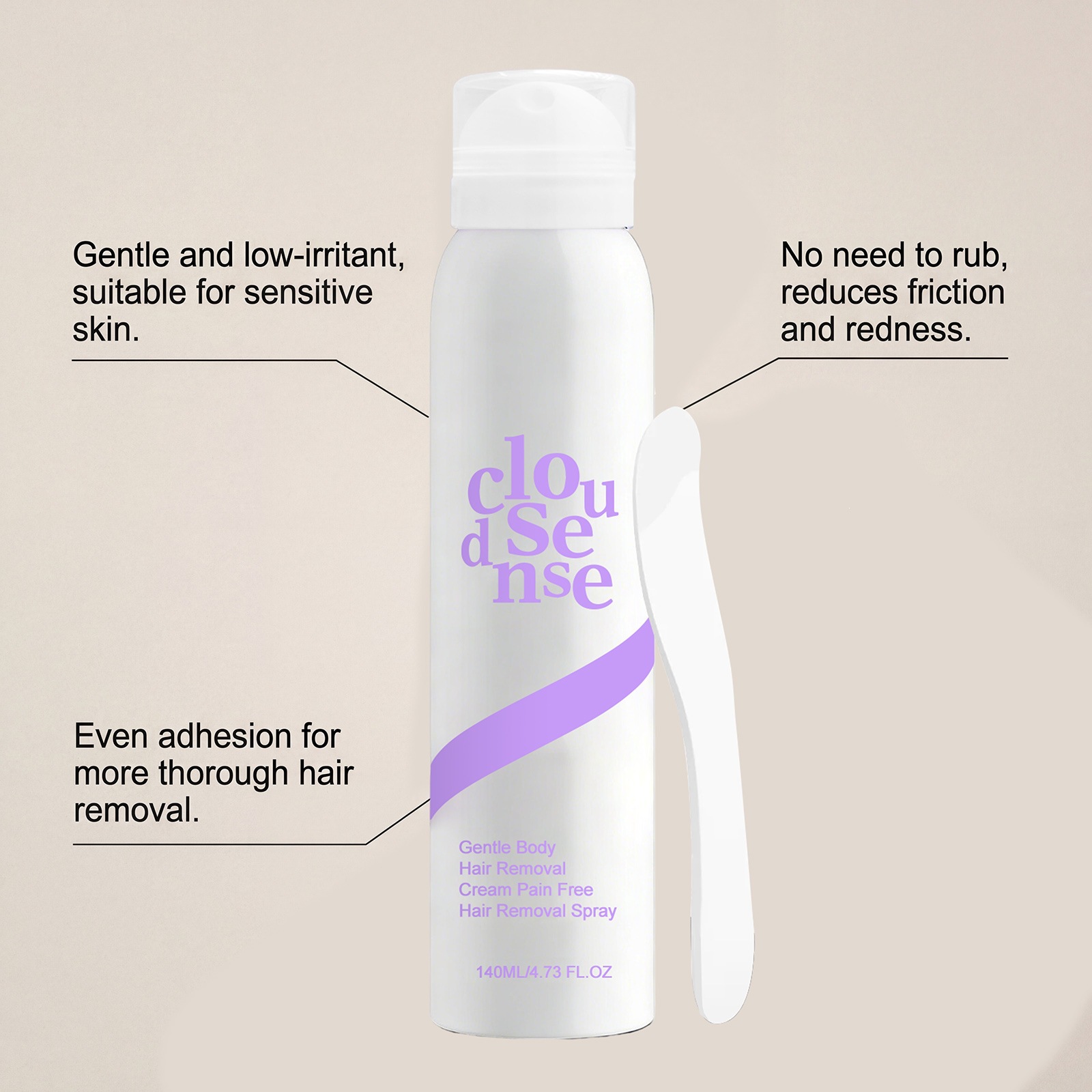Hair Removal Spray Gentle Body Care Smooth Skin Portable Easy Use for Daily Home Care Natural