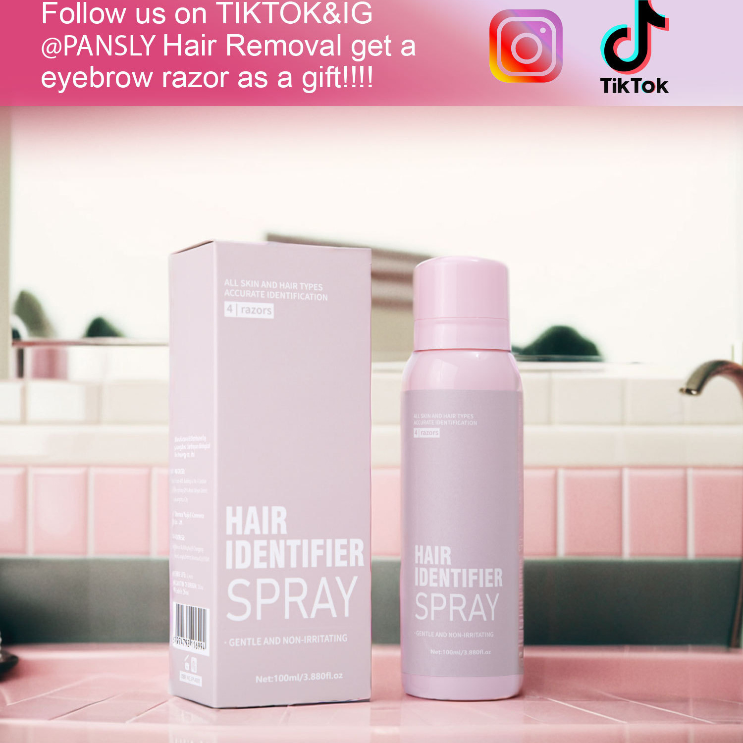 Hair Identifying Spray For Facial And Body Hair Cleansing Preparation Daily Grooming And Skin Care 100ml