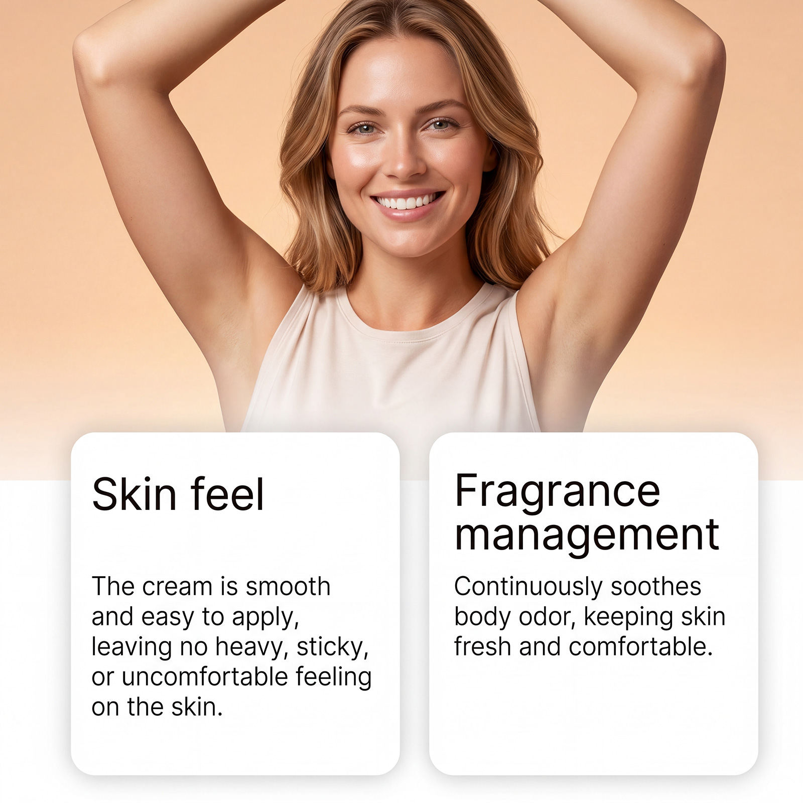 Body Balm Gentle Formula Light Texture Non Sticky Soft Fragrance For Underarm Daily Skin Care