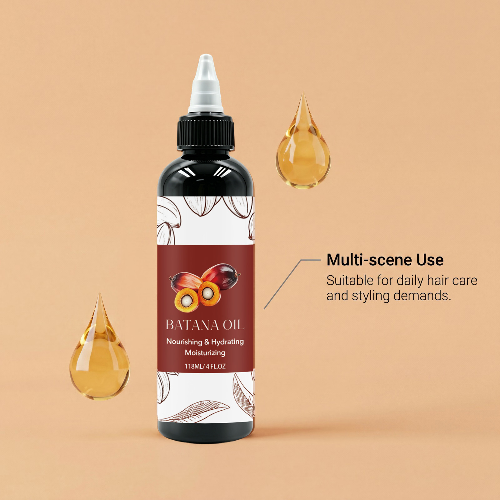Batana Hair Oil Volumizing Nourishing Silky Shiny Refreshing Hydrating Hair Daily Care Product
