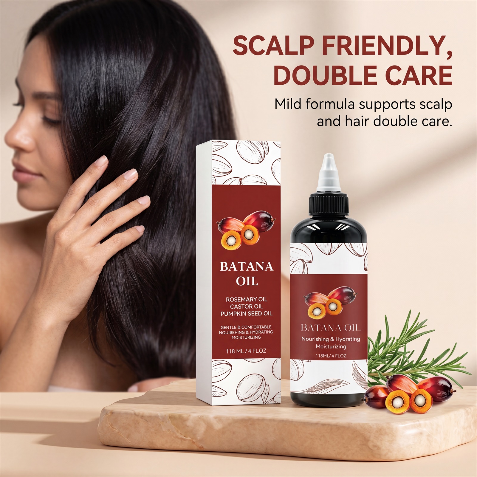 Batana Hair Oil Volumizing Nourishing Silky Shiny Refreshing Hydrating Hair Daily Care Product